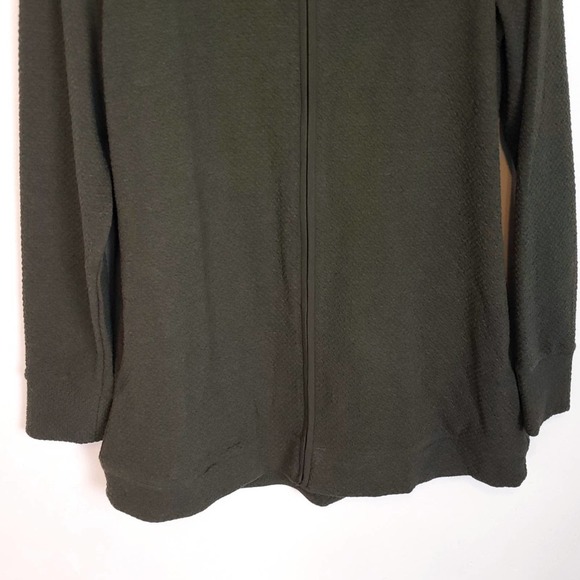 Olive Green Long Zip Lightweight Sweatshirt size L/XL - Picture 3 of 5